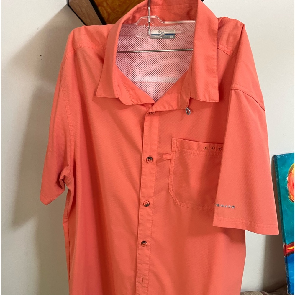 Columbia PFG Vented Fishing Shirt Men’s L Short Sleeve